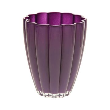 Florero de cristal decorativo BEA, morado oscuro, 17cm, Ø14cm