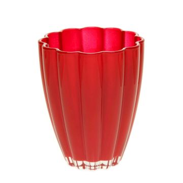 Florero de cristal decorativo BEA, rojo vino, 17cm, Ø14cm