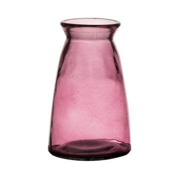 Jarrón de mesa TIBBY de vidrio, rosa transparente, 14,5cm, Ø9,5cm