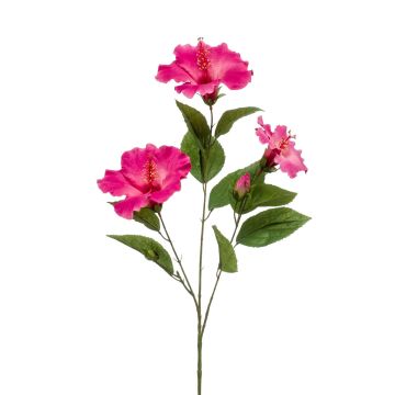 Rama de hibisco falso AMADOU con flores, rosa, 80cm