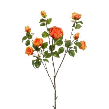 Rama de rosa artificial KHALED, naranja, 110cm