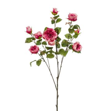 Rama de rosa artificial KHALED, rosa-rosa, 110cm