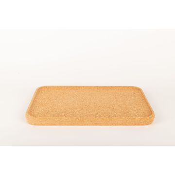 Bandeja decorativa rectangular FUENTES de corcho prensado, natural, 43x28x3cm