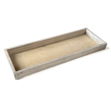 Bandeja de madera rectangular MARTAL, natural y ligeramente blanqueado, 40x14x3cm