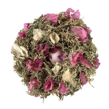 Corona de flores secas MACARENA en corona de paja, Bougainvillea, rosa-crema-natural, Ø25cm