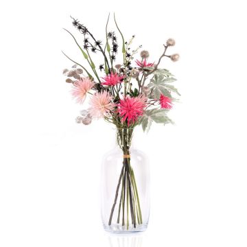 Ramo de flores artificiales KAAMI, crisantemos, rosa-plata, 90cm, Ø45cm